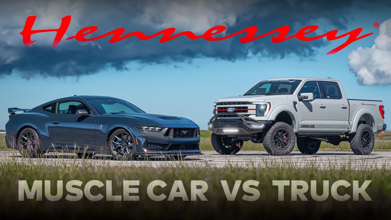 Hennessey Supercharged 'Venom 775' F150 vs. 2024 Dark Horse Mustang